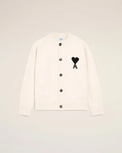 Charger l'image dans la galerie, AMI Femme Cardigan Ami de Coeur en Laine Ecru Noir