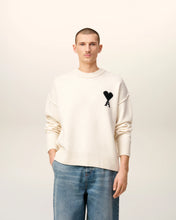 Charger l'image dans la galerie, AMI Pull Ami de Coeur en Laine Ecru Noir