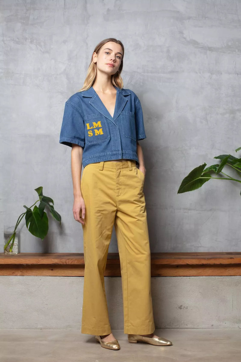 ★Le Mont Saint Michel★ POTINE WIDELEG COTTON GABARDINE PA Le Mont St Michel | Gabardine Work Jacket- Blue – Eames NW