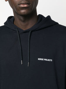 Norse Projects Hoodie Arne Relaxed Logo Dark Navy