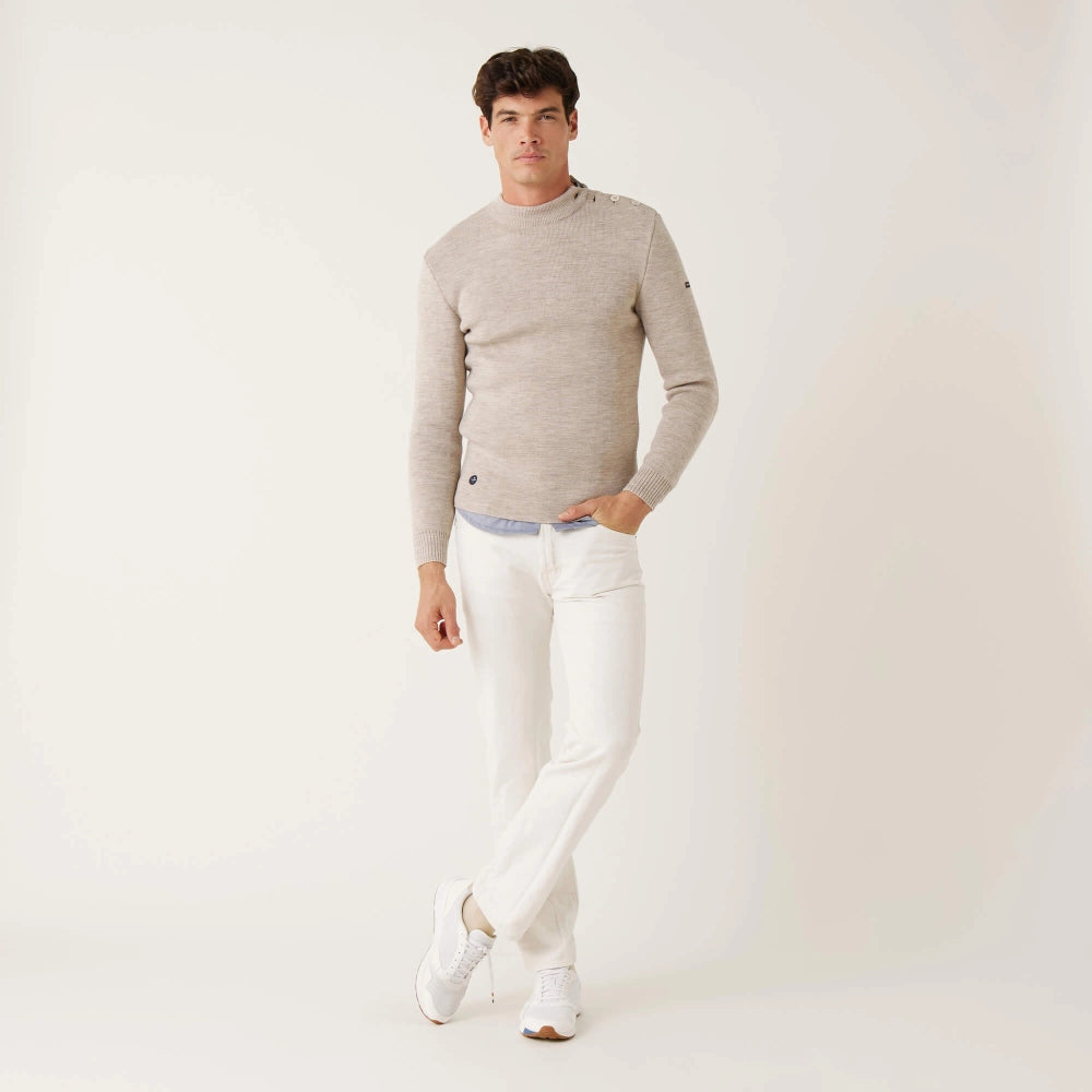 Le Slip Fran ais X Saint James Pull Matelot en Laine Beige Les
