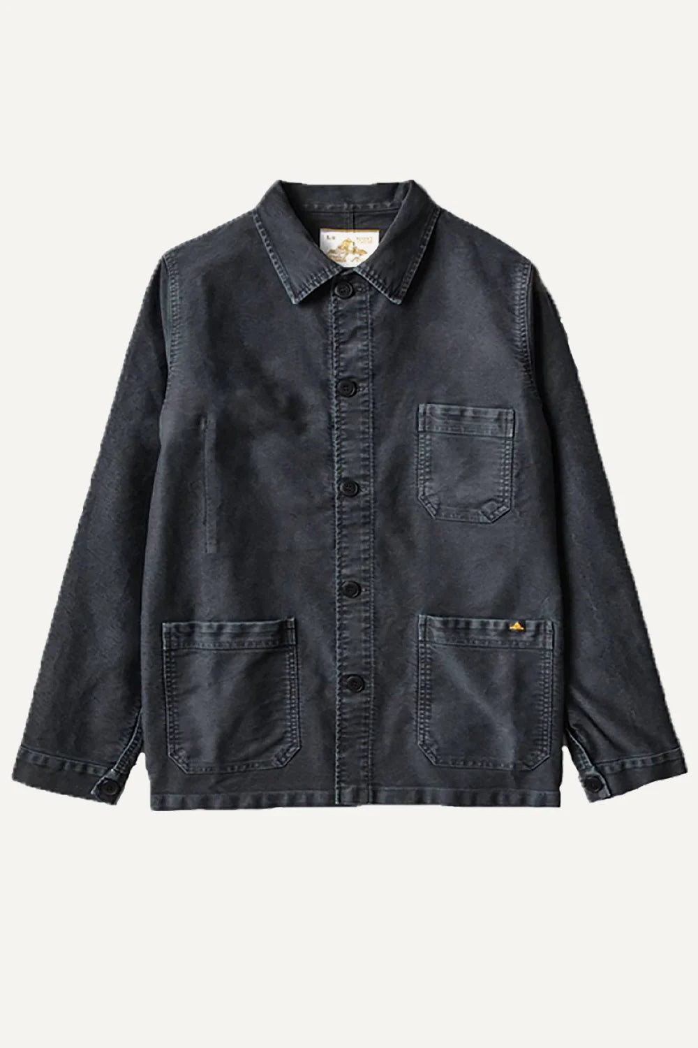 Le Mont Saint Michel Veste de Travail Moleskin Vintage Washed Noir