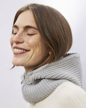 Charger l&#39;image dans la galerie, Molli Cagoule Dentelle Zippée en Maille Côtelée Gris Souris