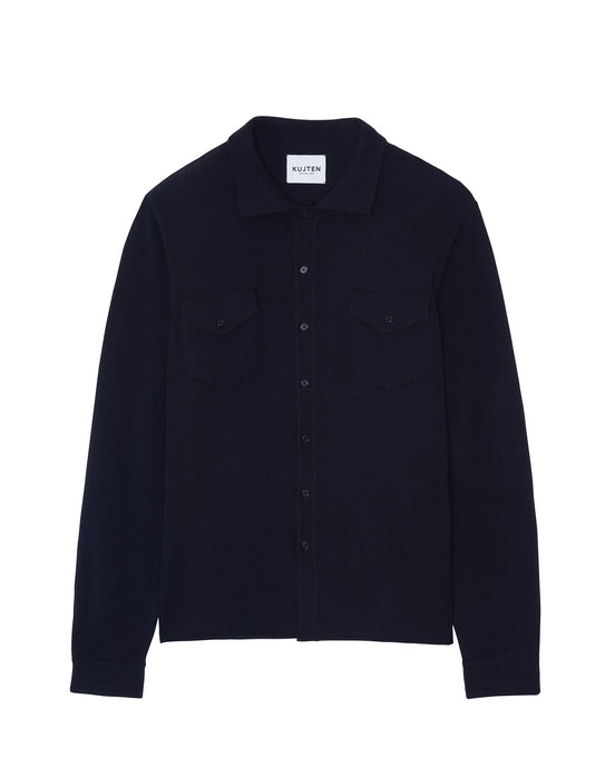 Kujten Gilet  Chemise Julius Cachemire Poches poitrine Marine