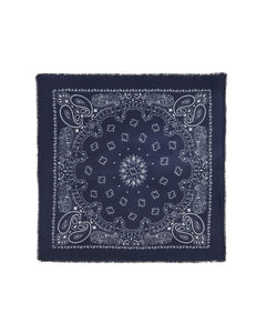 Kujten Grand Bandana Hachiko Cachemire Marine