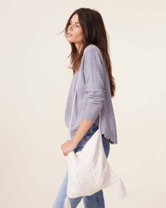 Kujten Pull Mela Cachemire Col Rond Gris Chine