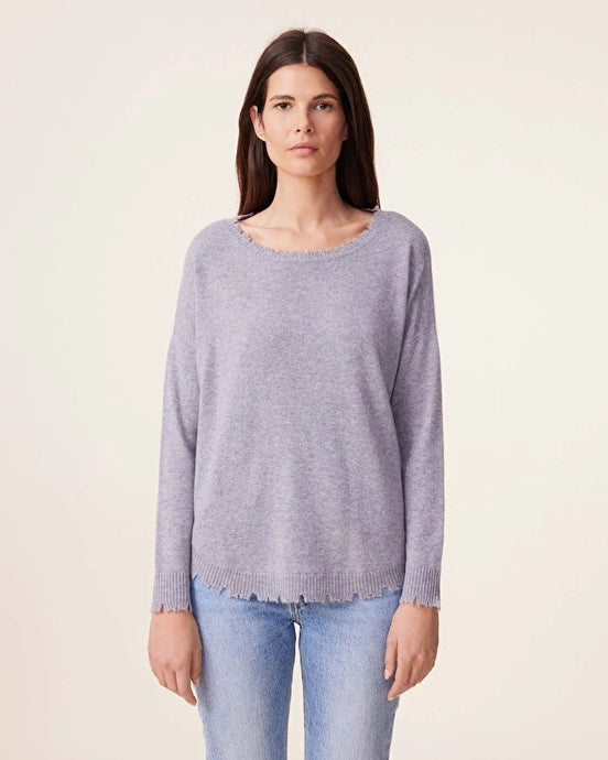 Kujten Pull Mela Cachemire Col Rond Gris Chine