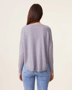 Kujten Pull Mela Cachemire Col Rond Gris Chine