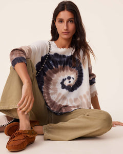 Kujten Pull Mela Sunny Cachemire Tie & Dye Camelo