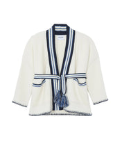 Charger l&#39;image dans la galerie, Kujten Veste Kimono Michelle Cachemire Blanc vintage