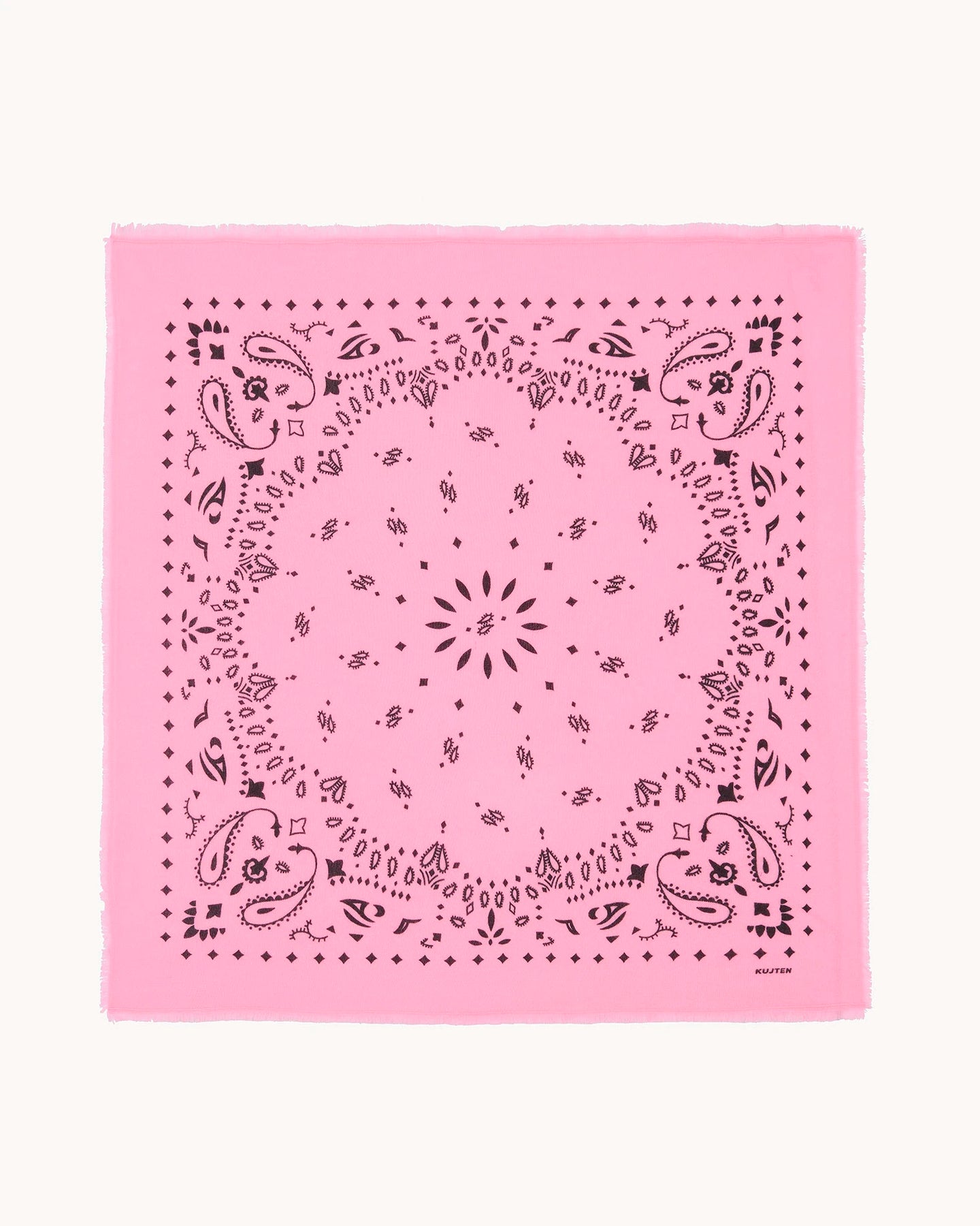 Kujten Grand Bandana Hachiko Cachemire Rose Bonbon