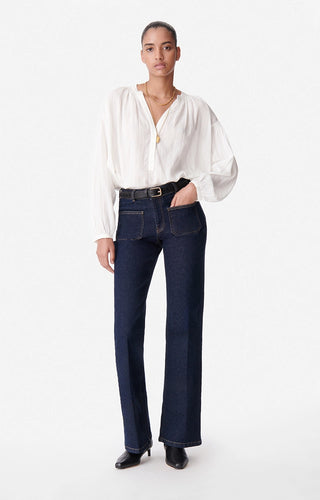 Vanessa bruno Jean Dompay Flare Taille haute Indigo