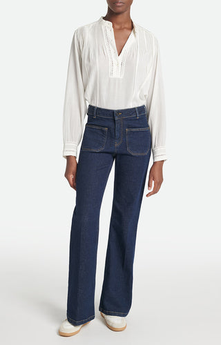 Vanessa bruno Jean Flare Dompay en Coton Indigo
