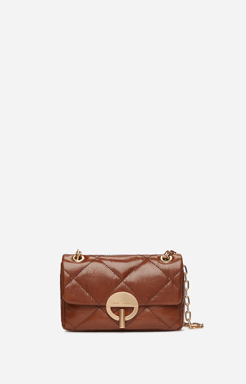 Vanessa bruno Sac Nano Moon en Cuir Havane