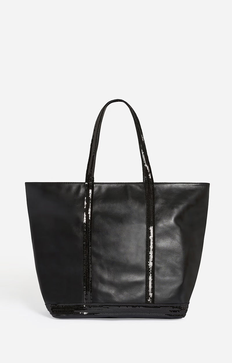 Vanessa bruno Cabas L en Cuir Zip Noir