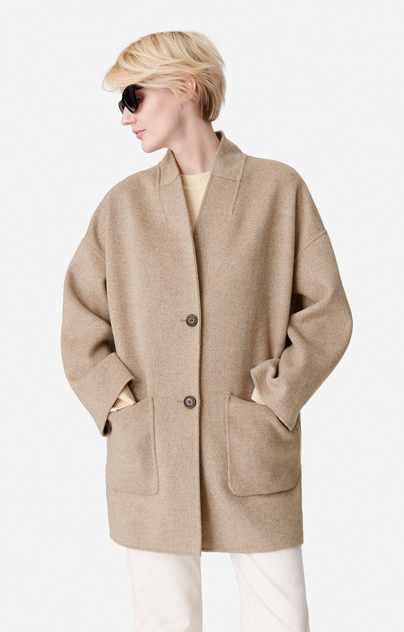 Vanessa bruno Manteau Benicio en laine Taupe