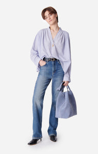 Vanessa bruno Blouse Calvin Col V Blanc Bleu