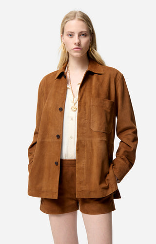 Vanessa bruno Veste Florys en Cuir de chèvre Chocolat