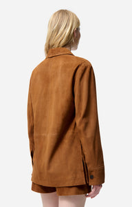 Vanessa bruno Veste Florys en Cuir de chèvre Chocolat