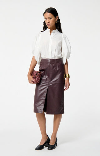 Vanessa bruno Jupe Felindra en Cuir Bordeaux