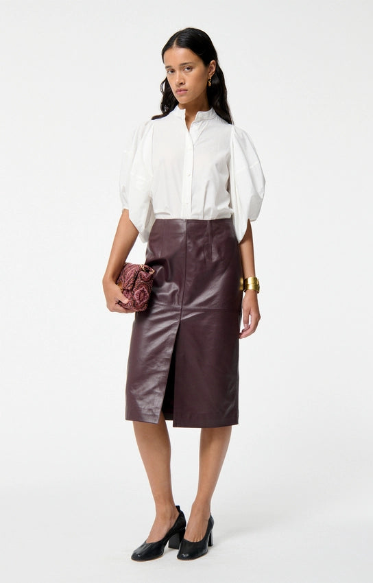 Vanessa bruno Jupe Felindra en Cuir Bordeaux