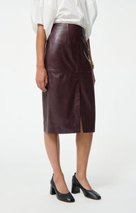 Vanessa bruno Jupe Felindra en Cuir Bordeaux