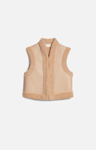 Vanessa bruno Gilet Daman Sans Manches Biscuit