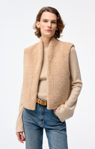 Vanessa bruno Gilet Daman Sans Manches Biscuit
