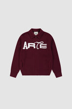 Charger l'image dans la galerie, Arte Pull Cardigan Stencil Zip Bordeaux