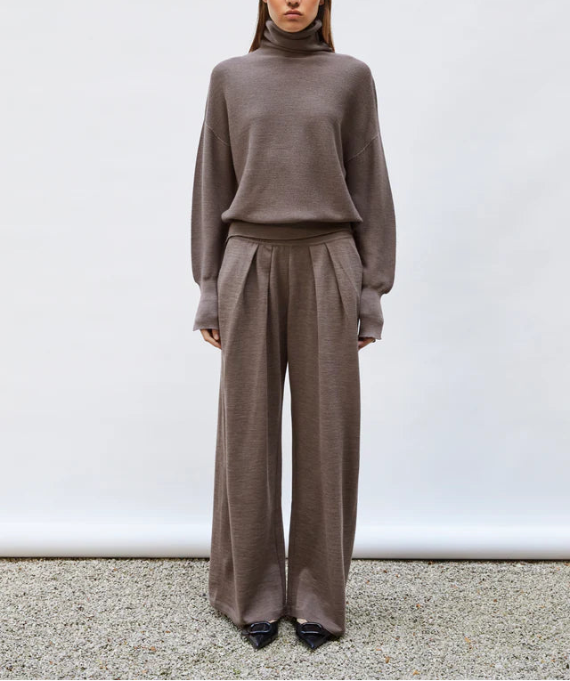 Molli Pantalon Lauren en Laine Mérinos Châtaigne