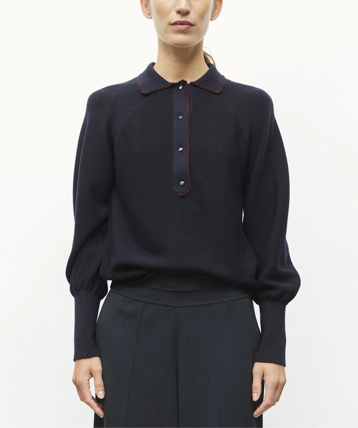 Molli Polo Didi Finition Picots Nuit Amarante