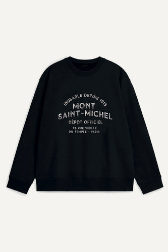 Le Mont Saint Michel Sweatshirt Imprimé Taugi Black
