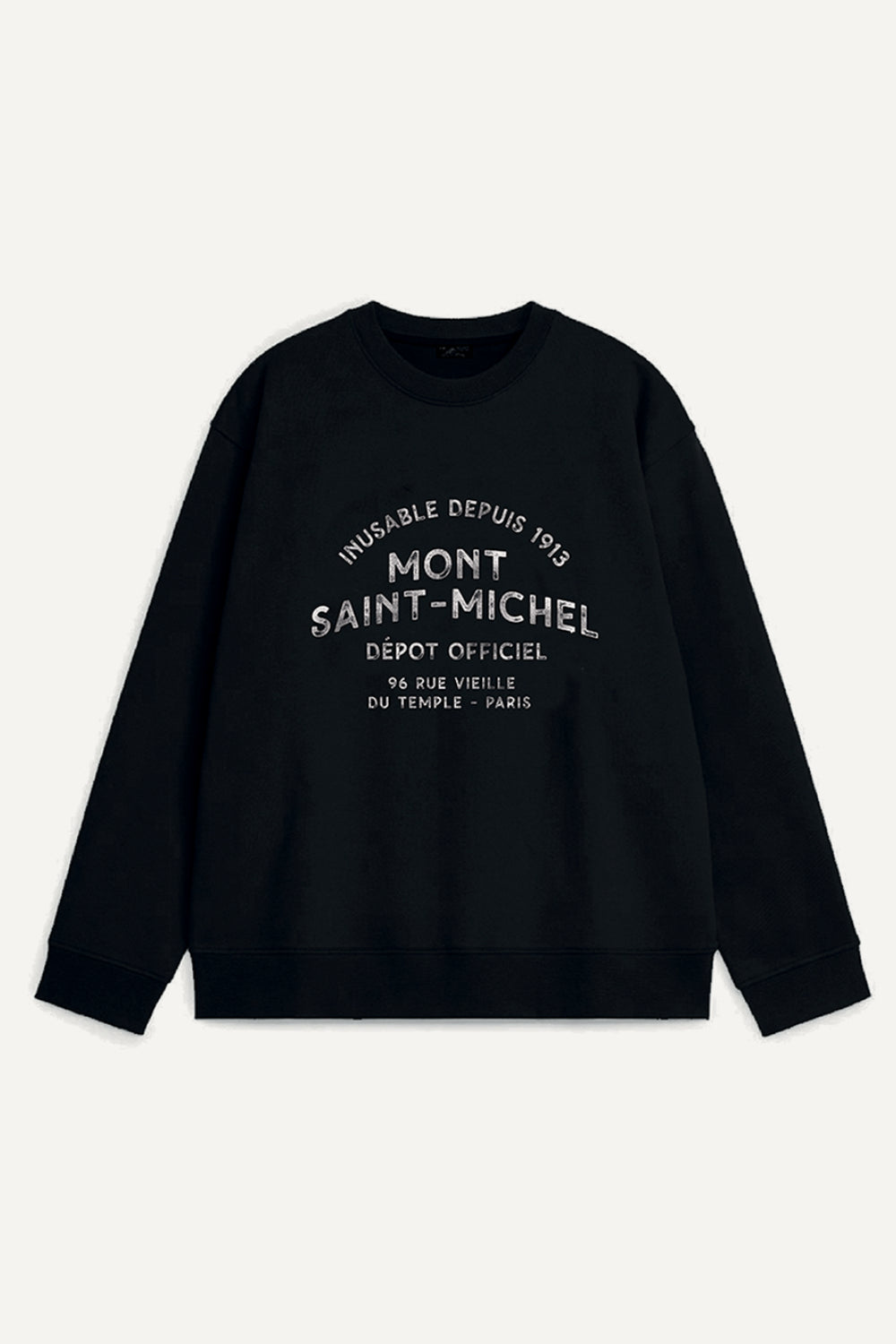 Le Mont Saint Michel Sweatshirt Imprimé Taugi Black