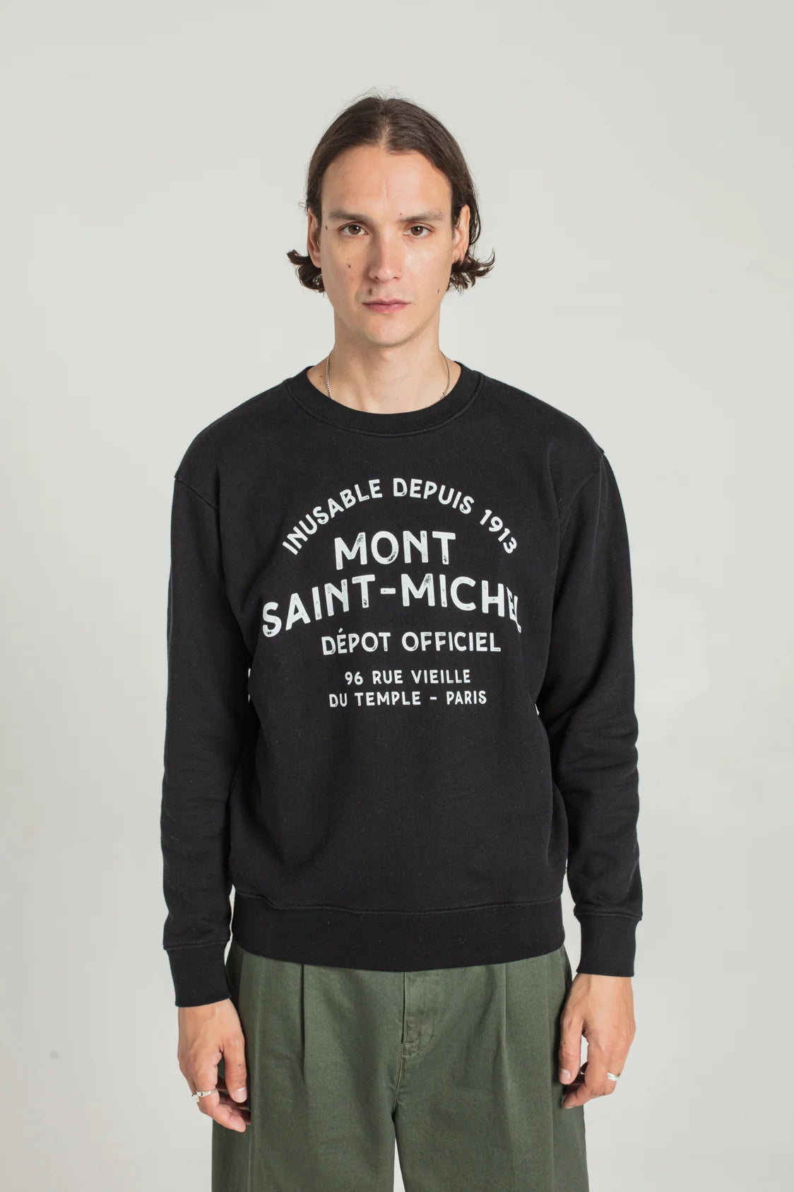 Le Mont Saint Michel Sweatshirt Imprimé Taugi Black
