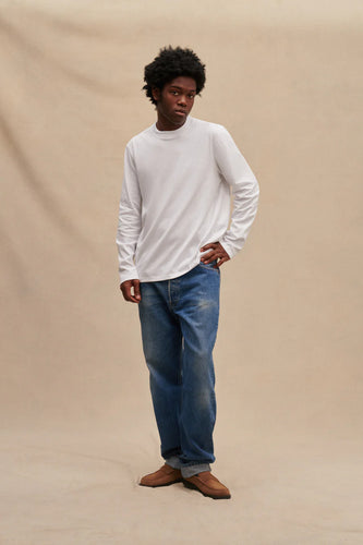 Le Minor T-shirt Manches Longues en Coton Blanc