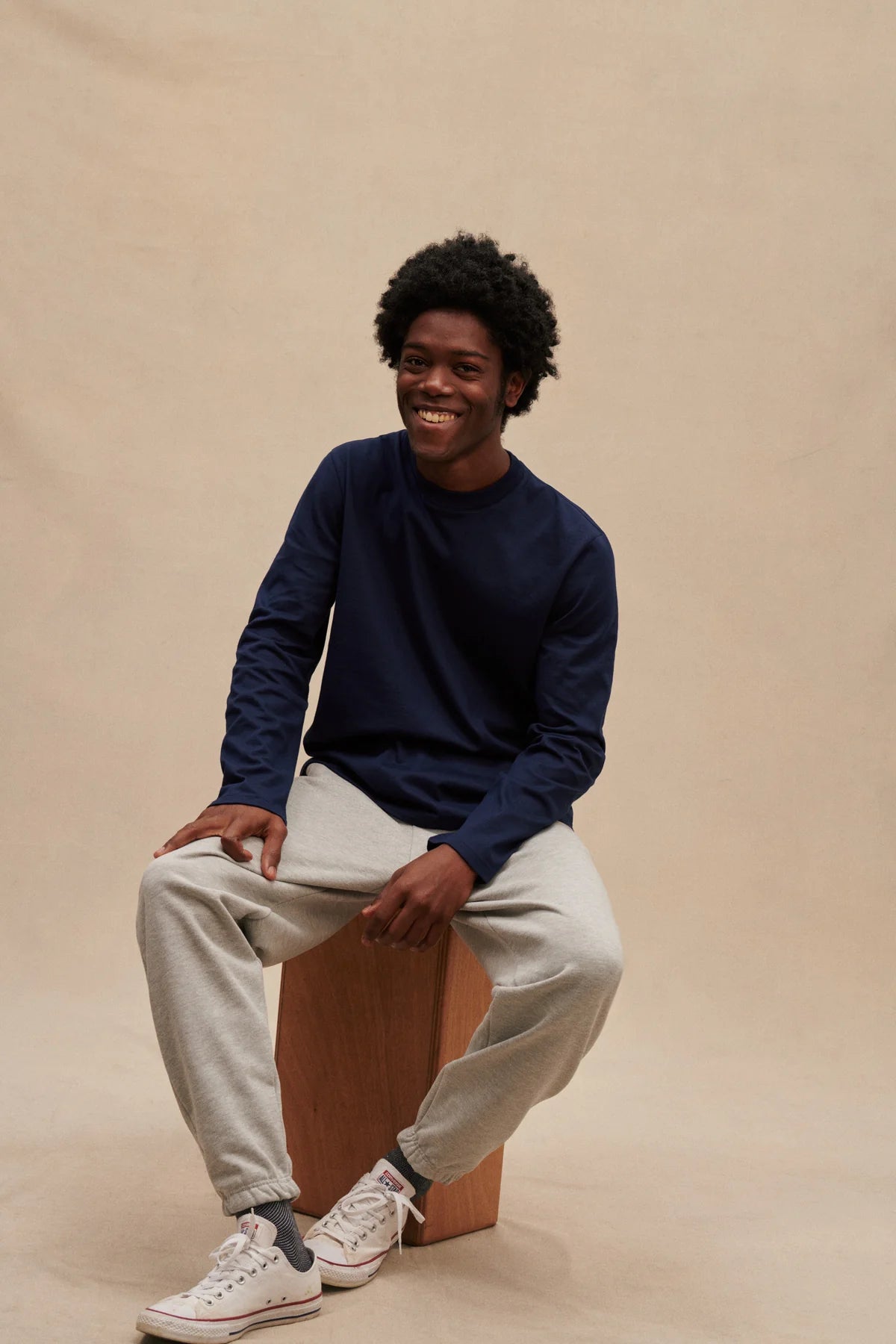Le Minor T-shirt ML en Coton Marine
