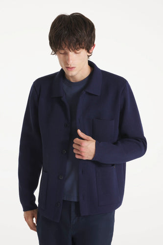 Le Mont Saint Michel Veste Guino en Laine Navy