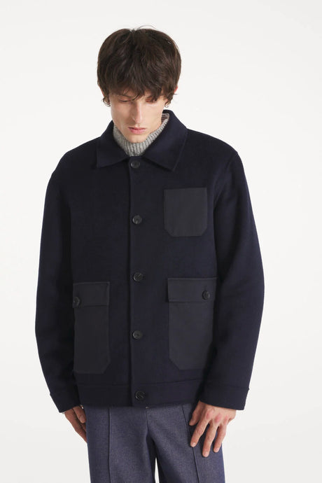 Le Mont Saint Michel Veste Verdadero en Laine Navy