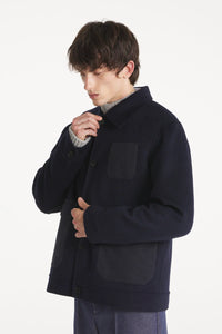 Le Mont Saint Michel Veste Verdadero en Laine Navy