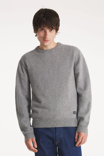 Le Mont Saint Michel Pull Samson en Laine Cachemire Grey