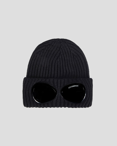 C.P. Company Bonnet Goggle en Laine Black