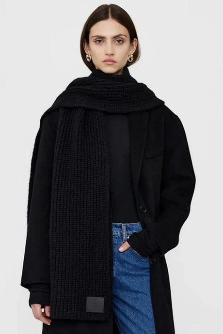 Anine Bing Echarpe Hannah en Laine Black