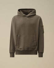 Charger l&#39;image dans la galerie, C.P. Company Hoodie Cotton Diagonal Fleece Smoked Pearl
