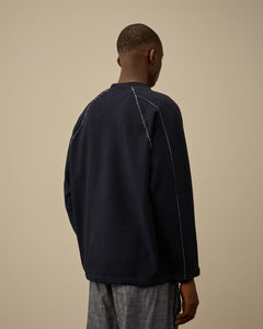 C.P. Company Sweatshirt Indigo Fleece Vanisé Logo Denim
