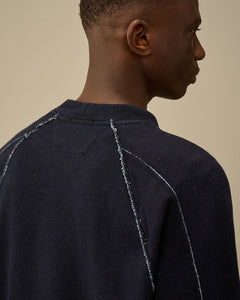 C.P. Company Sweatshirt Indigo Fleece Vanisé Logo Denim