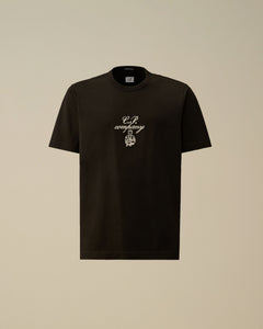C.P. Company T-shirt Jersey Twisted Embroidery Black