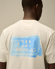 Charger l&#39;image dans la galerie, C.P. Company T-shirt Jersey Graphic Logo Gauze White