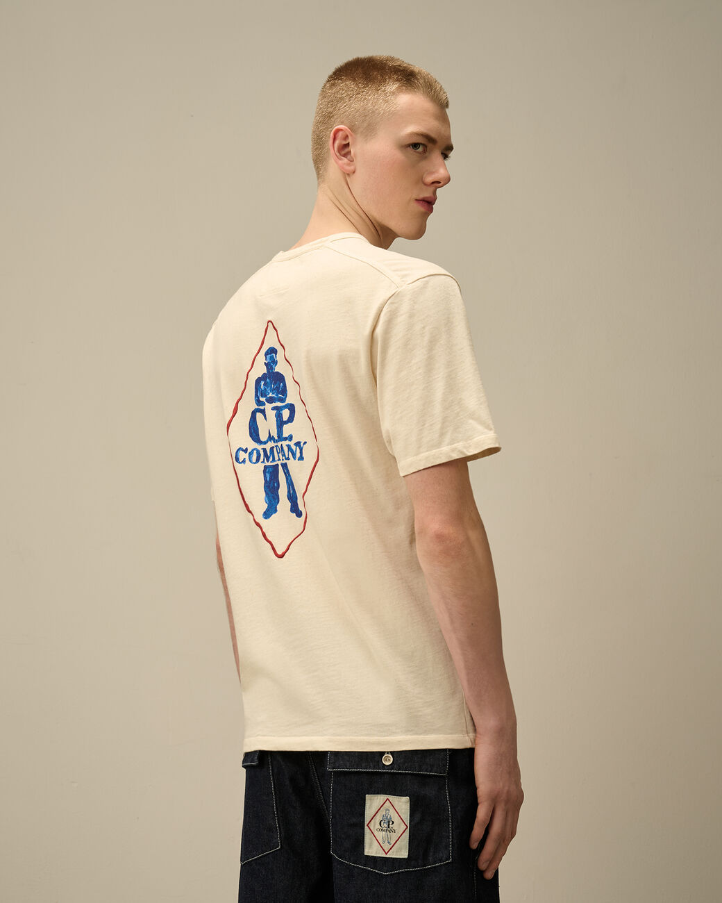 C.P. Company T-shirt Natural Jersey Logo Pistachio