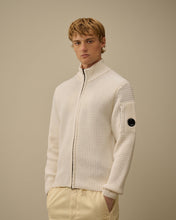 Charger l&#39;image dans la galerie, C.P. Company Pull Lambswool GRS Full Zip Gauze White