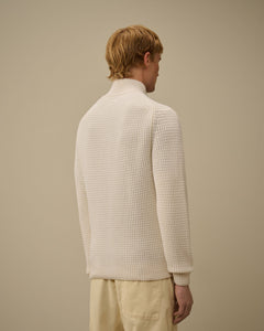 C.P. Company Pull Lambswool GRS Full Zip Gauze White